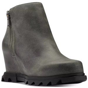 Sorel Black Joan of Artic Wedge III Zip Bootie Ankle Boots Shoes Multi Size NEW